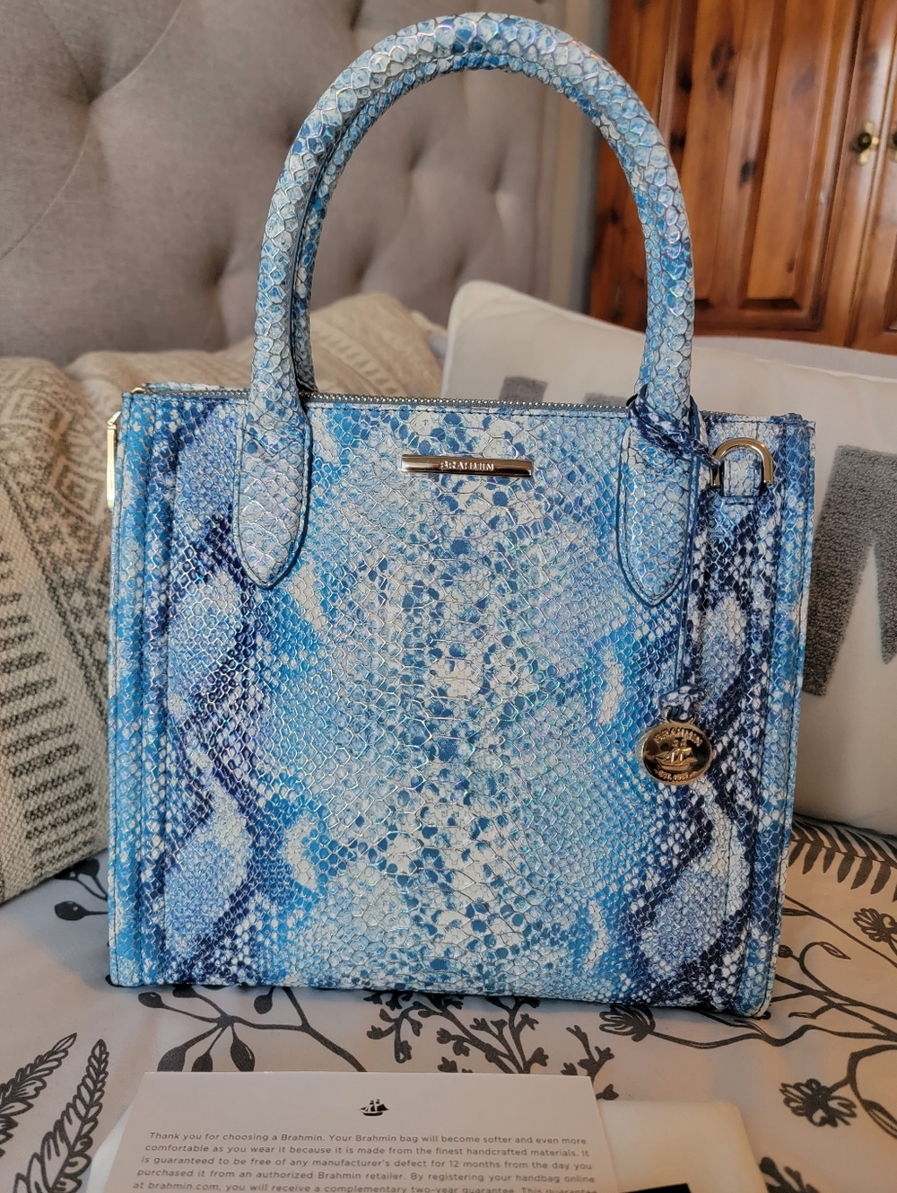 Brahmin Small Caroline Joyful Oceangrove Leather Arm/Shoulder/Crossbody Bag NWT